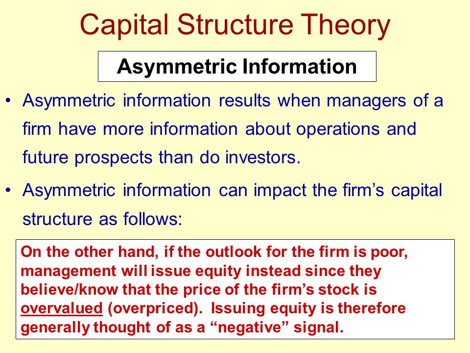Asymmetric information problem